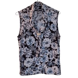 Karl Lagerfeld Sleeveless Black and Blue Top